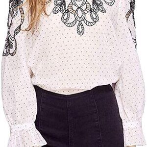 Free People Women's Everything I Know Peasant Blouse-NWT